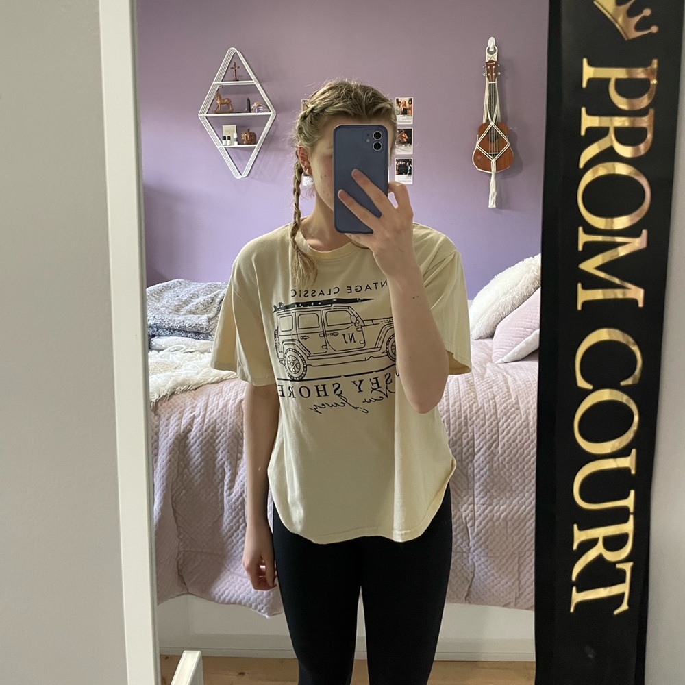Shein yellow graphic t-shirt